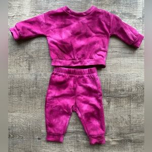 Gap baby tie dye outfit set. Hot pink. Size 3-6 months.